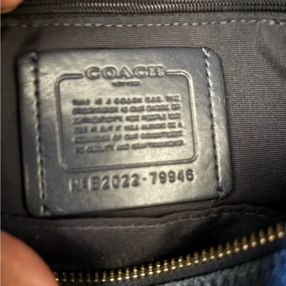 Coach Rowan Satchel Blue Leather Crossbody Purse - Picture 3 of 12